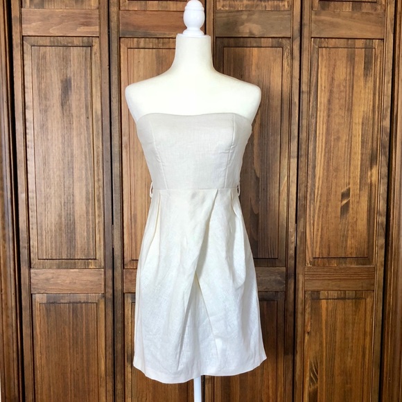 Alythea linen strapless dress Sz Medium - Picture 3 of 7